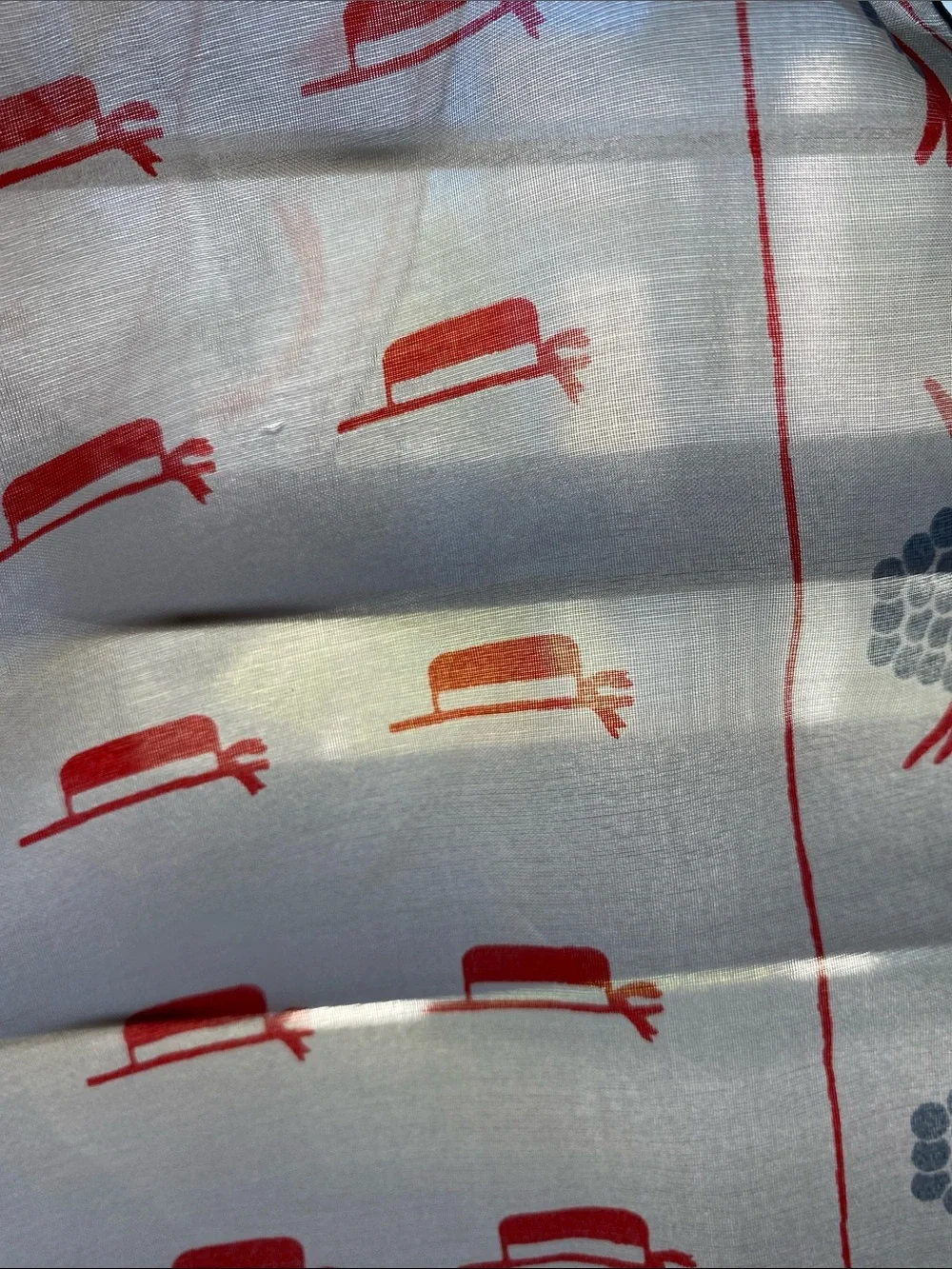 Vintage Patent Pending imperfect Vera Red and Blue Hat print Scarf